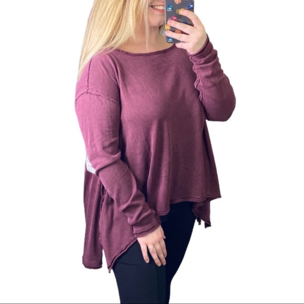 NWT We The Free Amaryllis Oversized Tee Sangria